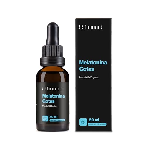 Melatonina Pura Gotas, 50 ml | Sueño Melatonina Gotas para Dormir Profundamente, Efecto rápido y duradero | Complemento Alimenticio En Gotas para Niños Y Adultos | Fácil dosificación | Zenement