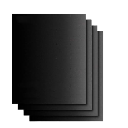 10 Pcs BBQ Grill Mats Non Stick Reusable and Baking Mesh for Indoor Outdoor BBQ Works on Gas Charcoal Electric Grill Sheets (Black)