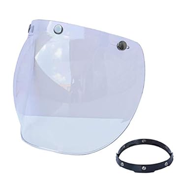 open face helmet with bubble shield