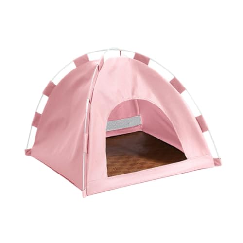 Image of Cat Dog Pet Tent Semi Enclosed Cat House for Indoor Cats Kitten Small Animal Pink | Pet Supplies | Cat Supplies | Beds