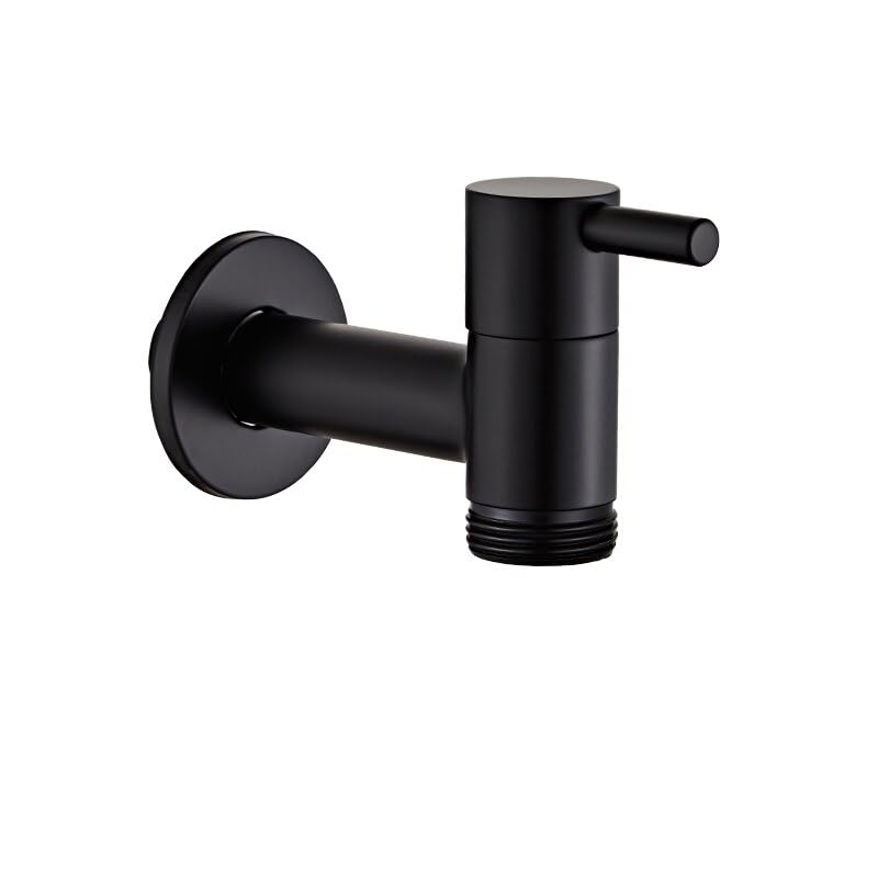 Grifo de Lavadora Negro Grifo de Piscina de latón Grifo de Exterior Negro frío Simple Grifo de jardín Grifo de Lavabo de baño (Estilo 5)