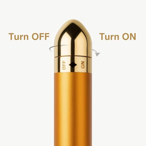 Image of Face Massager Machine for Facial - Electric Gold Face Massager - T-Shaped Portable Anti-Aging 24K Gold Facial Massager for Face Lifting, Wrinkle Reduction & Skin Firming