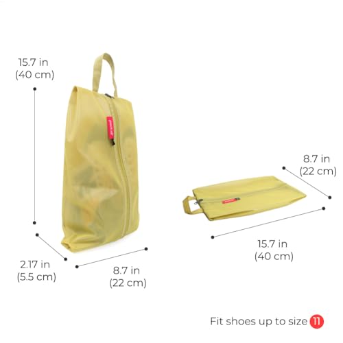 Image of pack all Shoe Bag for Travel, Water-Resistant Shoe Pouch for Gym, Odor-Resistant Soccer Cleats Bag for Sport (Mustard, 1-Pack)