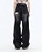 Lafaguw Baggy Jeans for Women Men Ripped Straight Leg Pants High Waisted Distressed Jeans Y2K Grunge Summer Clothes.(Black1-XL)
