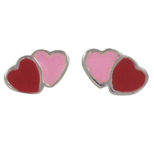 Preisvergleich Produktbild Pasionista Kinderohrstecker Herz pink / rot