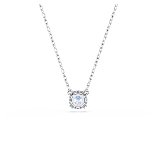 Swarovski Stilla Pendant, Round Cut, Blue, Rhodium Finished4