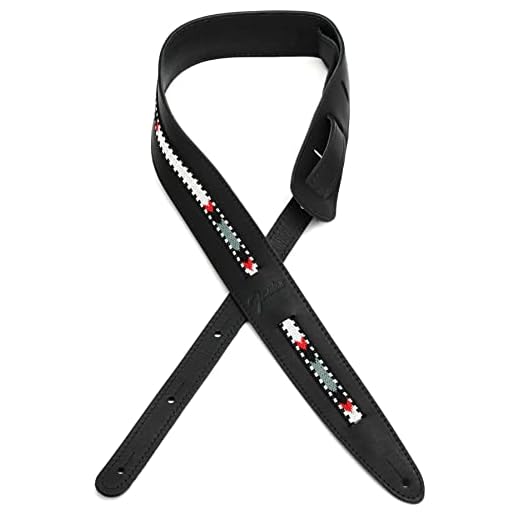 Fender Paramount - Correa de piel acústica, color negro