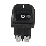 20A DPST Rectangular Rocker Switch Waterproof Reset Switch with IP67 Protection Against Dust and Water Ingress (Black)