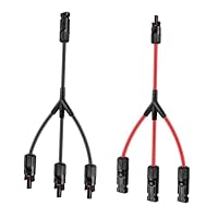 Intckwan Solarpanel Y Stecker(1 zu 3), Ip67, F/M/M/M und M/F/F/F, Solarpanel Kabel Anschlüsse Y Verteiler, Kompatibel mit 2,5mm2-6mm2 Photovoltaik Steckverbinder(1 Rot +1 Schwarz)