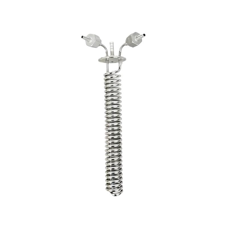 Bobina de enfriamiento de acero inoxidable 304, conexión de abrazadera de tres terminales de 2 "con conector de tubería Industrial de rosca macho de 1/2"