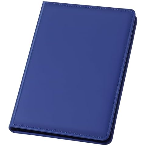 Lcjtop Junior Padfolio Portfolio with 5 x 8 Writing Pad, A5 Business Portfolio Binder Folder Organizer Case for Men Women, Blue Cover