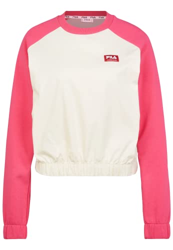Fila Tabor Raglan Cropped Maglia di Tuta, Peacock Sweet Corn-Pink, M Donna