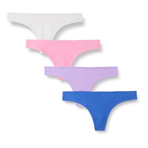 Image of Amazon Essentials Women's Seamless Breathable Thong Underwear, Bonded Stretch, Pack of 4