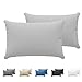 Taie Oreiller 50 x 70 cm Coton (Lot de 2) Dreamzie - 100% Coton Jersey 150 GSM -Gris - Taie d'oreiller 50x70 cm- Housse de Coussin Résistant et Hypoallergénique pour Oreiller 50x70 cm