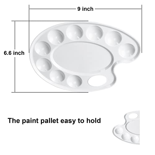 Hulameda Upgrade 4 Pack Paint Tray Palettes With Thumb Hole,Plastic Paint Pallets For Kids Or Students To Craft Diy Painting Or Have A Birthday Painting Party #TOP1