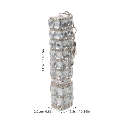Atomizador de perfume recargable de lujo plateado de 10 ml con pedrería 3