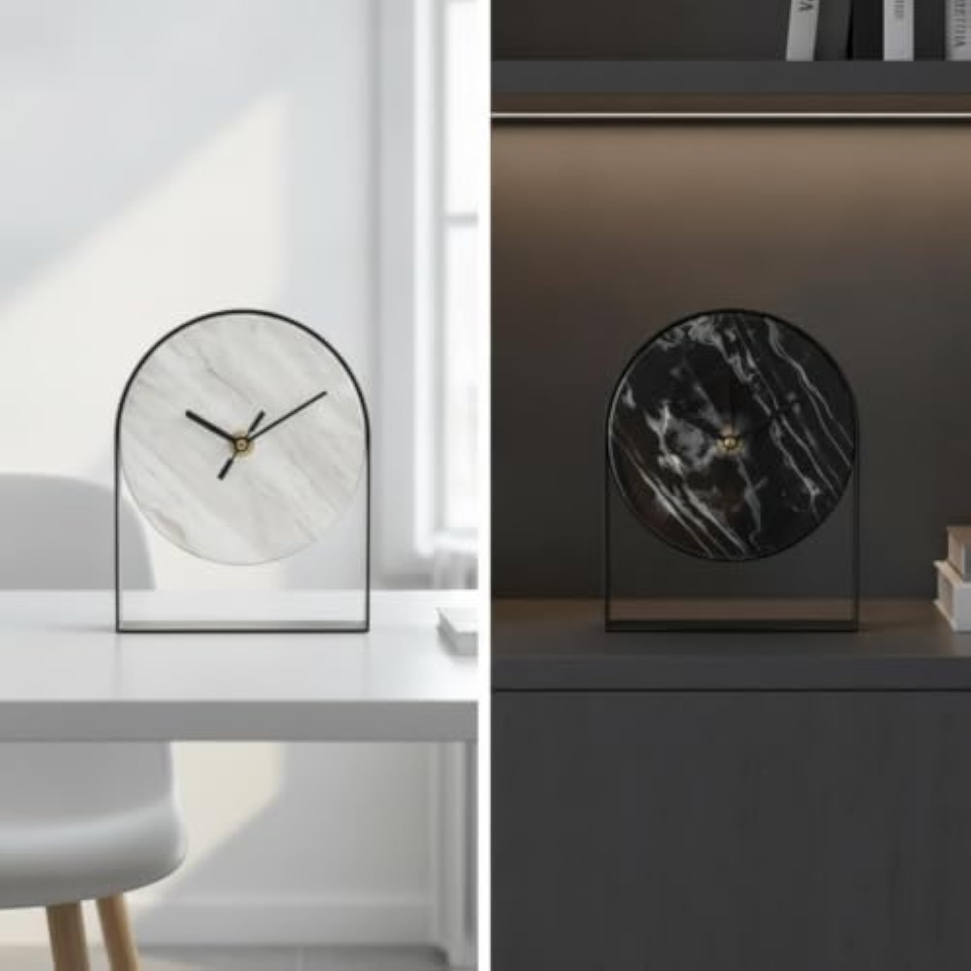 Minimalist Tabletop Clock with Arch Frame