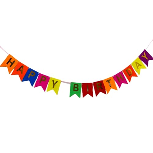 Image of Wanna Party Multicolor Happy Birthday Banner,Rainbow Bunting Banner for Kids and Adults for Happy Birthday Decoration Items for Kids (Cardstock)