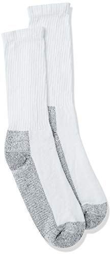 Fruit of the Loom Men's Big and Tall 6 Pack Heavy Duty Reinforced Cushion Full Crew Socks, White Shoe Size: 12-16 - Image 4