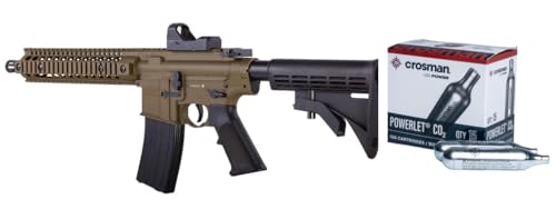 Crosman CFAR1X Full Auto R1 CO2-Powered BB Air Rifle and Red Dot Sight 15-Count CO2 Cartridges