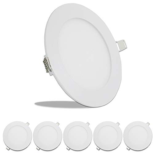 5 Pack Leisure LED RV Boat Recessed Ceiling Light 720 Lumen Super Slim LED Panel Light DC 12V 5.75" 9W Full Aluminum Downlights (Cool White)