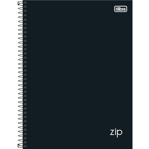 Tilibra - Tilibra ZIP - Caderno Espiral Capa Dura, 200x275mm, 80 Folhas, Negro