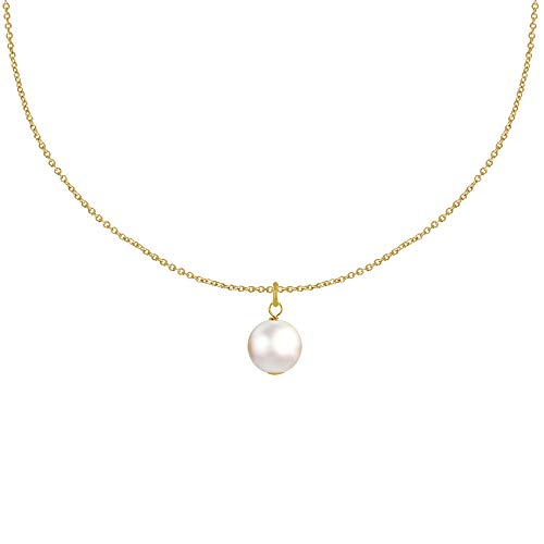 Collier Plaqué Or et sa Perle de Culture véritable par Les Poulettes Bijoux