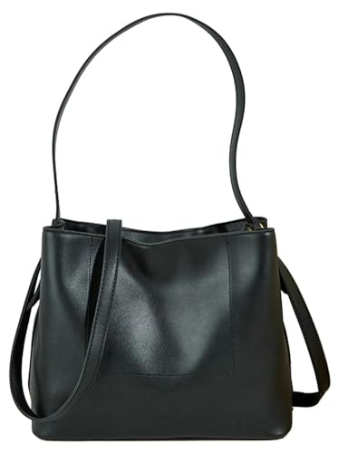 Soft PU Leather Bucket Bag for Women Trendy Crossbody Shoulder Purses Large Handbags Tote Bag Satchels with Zipper