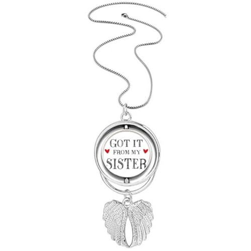 Collier ailes d'ange gravé sœur : un bijou symbolique fort