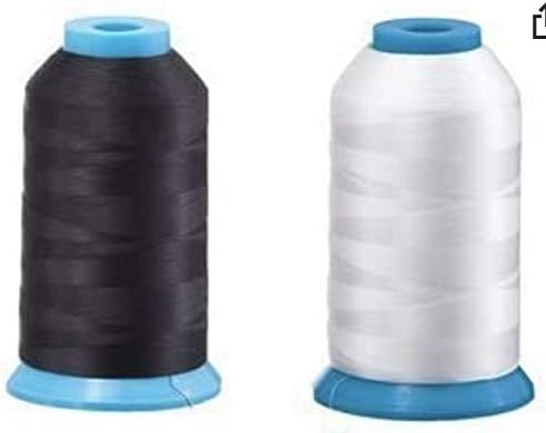 Set of 2 Huge Bobbin Thread for Sewing and Embroidery Machine 1 Black and 1 White 5500 Yards Each - Polyester - Embroidex - 90 Weight