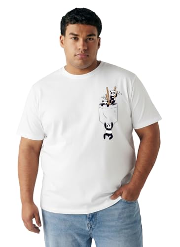 Image of Toodlegram Men's Plus Size Graphic Printed Cotton T-Shirt Casual Round Neck Regular Fit
