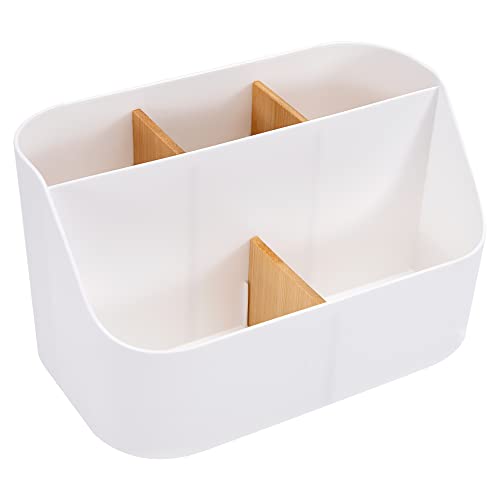 QH-Shop Organizador de Escritorio Soporte de Control Remoto Mesa Caja de Almacenamiento Caddy Portalápices Caddy con Removible Compartimentos para Hogar Escuela Oficina
