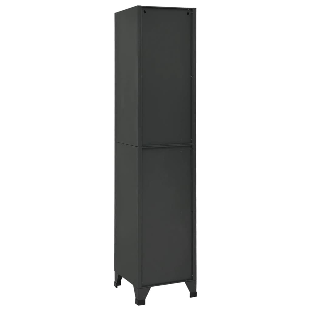 Armadio per armadietti Acciaio 38x40x180 cm Antracite | Porte chiudibili, prese d'aria, portaetichette, grande spazio di archiviazione, per scuola e ufficio