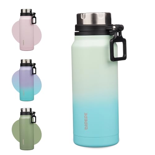Image of BJPKPK 32oz Large Insulated Water Bottle with Handle, Stainless Steel | Leak-Proof BPA-Free Large Water Bottle, Stainless Steel Vacuum Insulated Bottle for Gym, Work, Outdoor & Everyday Use