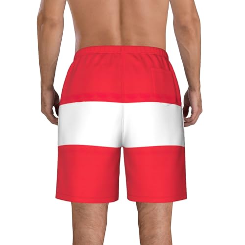 Men's Beach Shorts Swim TrunksFun Patterns Austrian Flag Print for Surfing Running Summer Vacation3