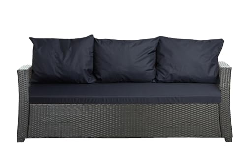 Setgarden® Cojín para banco, para exterior para banco de jardín para banco de poliratán, cojín para exteriores, para banco de columpio de jardín de ratán (azul marino, 150 x 60 x 50 cm)