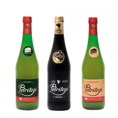 Pack Degustación Sidras Petritegi Euskal Sagardoa – Tradicional, Ecológica y Premium, Sabor Artesanal 100% Manzanas del País Vasco (Pack 3)