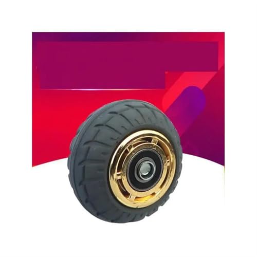 Roulette 5 pouces robuste en caoutchouc doré à plat déplacement silencieux - 5