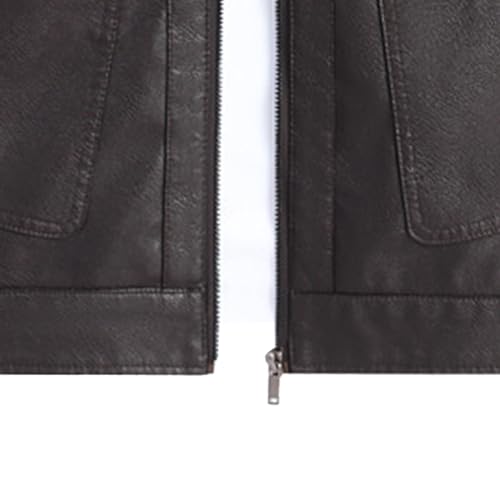 Veste légère en cuir avec col roulé et poches zippées homme slim - 6