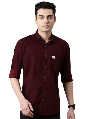 Image of Majestic Man Men's Comfort Slim Fit Pure Cotton Opaque Checked Casual Shirt