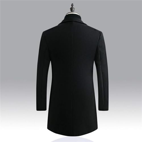 Mens Wool Notch Lapel Coat Slim Fit Mid Length Jacket Single Breasted Casual Warm Trench OerCoat with Pockets4