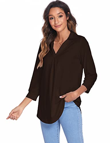 Image of Newchoice Womens 3 /4 Sleeve Shirts Business Casual Tops