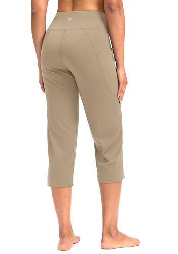 Image of G Gradual Capri Pants for Women High Waist Workout Yoga Pants with Pockets Tummy Control Leggings Crop Straight
