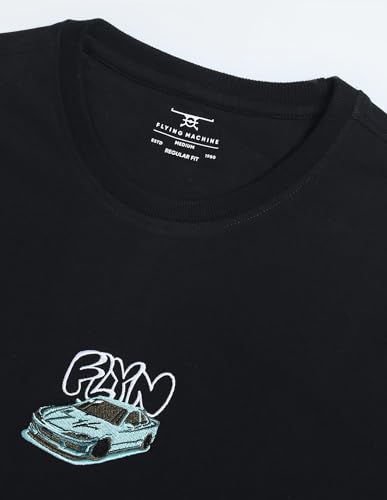 Image of Flying Machine Men's Regular Fit T-Shirt | Solid | Tshirt for Man