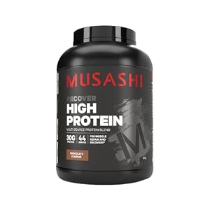 Musashi High Protein Powder, Chocolate, Muscle Recovery & Growth Support, High Protein Supplement, Post-Workout Nutrition, 2kg