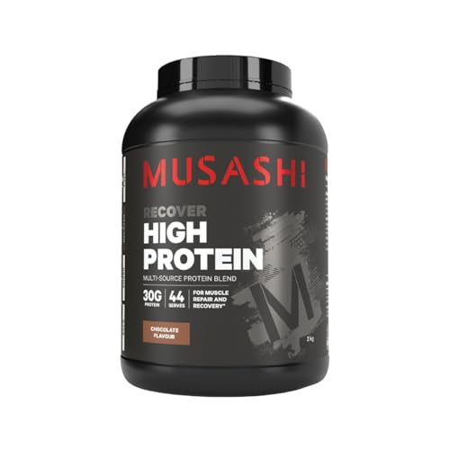 Musashi High Protein Powder, Chocolate, Muscle Recovery & Growth Support, High Protein Supplement, Post-Workout Nutrition, 2kg
