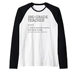 definizione del lavoro dell'insegnante di terza elementare personalizzato divertente maglia con maniche raglan