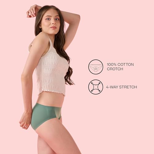 Image of Enamor Innovations Invisi, Fit Flex, No Visible Panty Lines, All Day Comfort, Mid Waist Brief Panty for Women - Antimicrobial with Stain Release, Bonded Free Cut, Regular Coverage - IP02