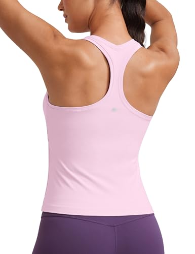 Image of CRZ YOGA Butterluxe Racerback Tank Waist Length | Yoga, Extremely Soft, Tight Fit, Scoop Neck, Sleeveless Tops for Women