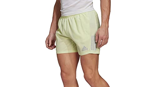adidas Men's Own The Run Shorts, Almost Lime/Reflective Silver Small 7 in
